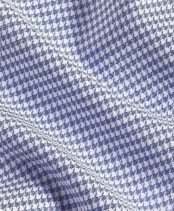 TBSP12815407 | Navy & White Twill Micro Check Stretch Dress Shirt