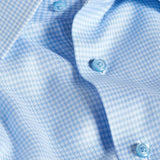 TBSP12815475 | Sky & White Twill Micro Check Stretch Dress Shirt