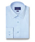 TBSP12815475 | Sky & White Twill Micro Check Stretch Dress Shirt