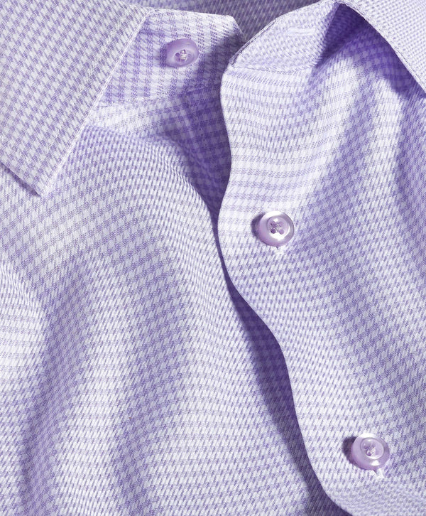 TBSP12815551 | Lilac & White Check Stretch Dress Shirt 