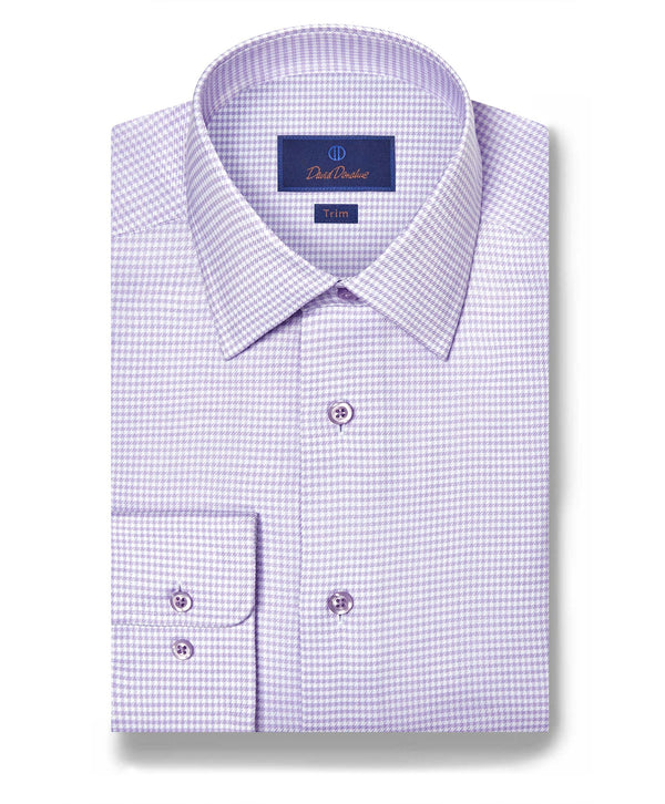 TBSP12815551 | Lilac & White Check Stretch Dress Shirt 