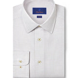 TBSP12819124 | White & Dune Dobby Check Dress Shirt