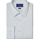 TBSP12820102 | White & Chocolate Dobby Check Dress Shirt