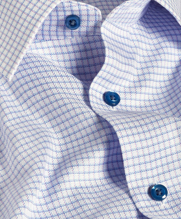 TBSP12821144 | White & Berry Dobby Check Dress Shirt