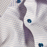 TBSP12821182 | White & Orange Dobby Check Dress Shirt