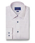 TBSP12821182 | White & Orange Dobby Check Dress Shirt