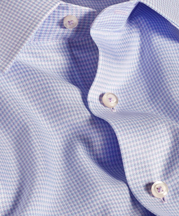 TBSP12822455 | Sky & Lilac Herringbone Silk Blend Dress Shirt