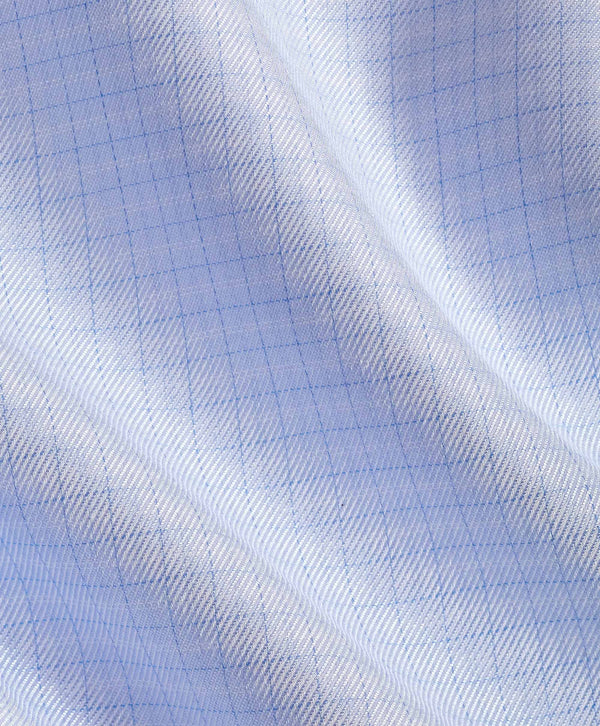 TBSP12823454 | Sky Twill Check Silk Blend Dress Shirt