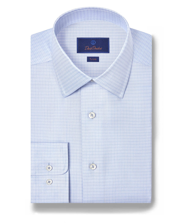 TBSP12823454 | Sky Twill Check Silk Blend Dress Shirt