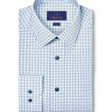 TBSP12844132 | White & Green Dobby Check Dress Shirt