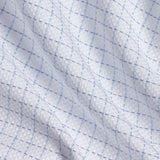TBSP12845135 | White & Blue Dobby Check Dress Shirt
