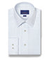 TBSP12845135 | White & Blue Dobby Check Dress Shirt
