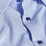 TBSP12850464 | Blue & Berry Micro Dobby Check Dress Shirt
