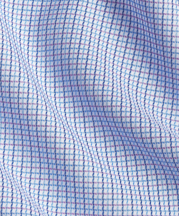 TBSP12850464 | Blue & Berry Micro Dobby Check Dress Shirt