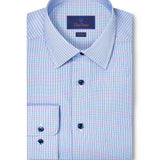 TBSP12850464 | Blue & Berry Micro Dobby Check Dress Shirt