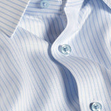 TBSP12951136 | White & Sky Twill Stripe Stretch Dress Shirt