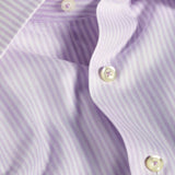 TBSP12952133 | White & Lilac Stripe Silk Blend Dress Shirt