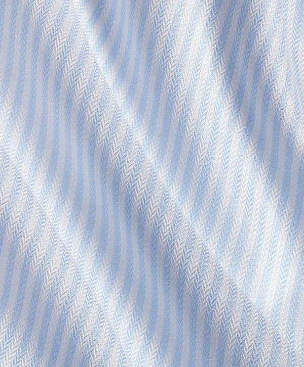 TBSP12952136 | White & Sky Stripe Silk Blend Dress Shirt