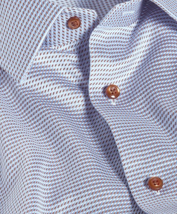 TBSP13001421 | Sky & Chocolate Textured Twill Dress Shirt