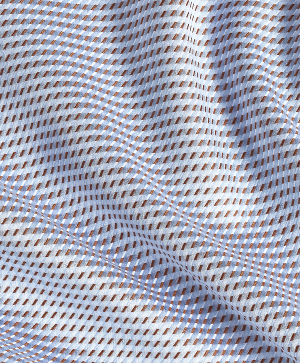 TBSP13001421 | Sky & Chocolate Textured Twill Dress Shirt