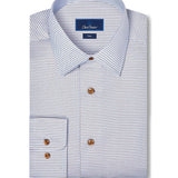 TBSP13001421 | Sky & Chocolate Textured Twill Dress Shirt