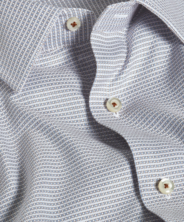 RBSP13002214 | Chocolate & Sky Micro Dobby Dress Shirt