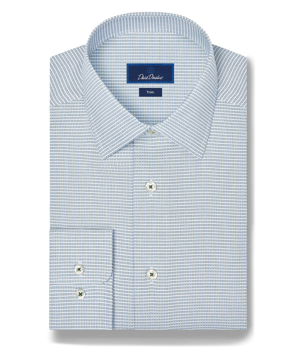 TBSP13002354 | Green & Sky Micro Dobby Dress Shirt
