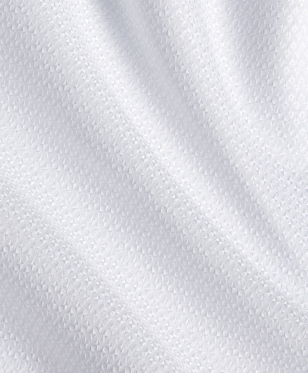 TBSP13004110 | White Dobby Solid Dress Shirt