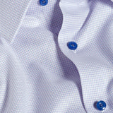 SBSP13005133 | White & Lilac Micro Geometric Print Stretch Dress Shirt