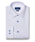 TBSP13005133 | White & Lilac Micro Geometric Print Stretch Dress Shirt