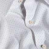 TBSP13200137 | White & Purple Micro Neat Print Stretch Dress Shirt