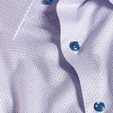 RBSP13202144 | White & Berry Micro Geometric Print Dress Shirt