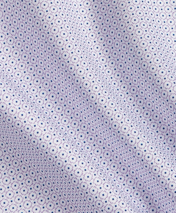 RBSP13202144 | White & Berry Micro Geometric Print Dress Shirt