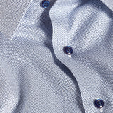 RBSP13202155 | White & Navy Micro Geometric Print Dress Shirt