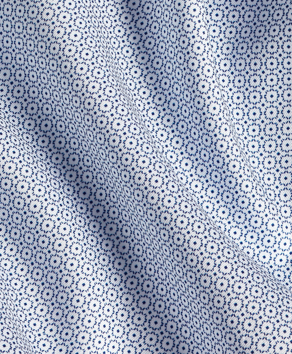 RBSP13202155 | White & Navy Micro Geometric Print Dress Shirt