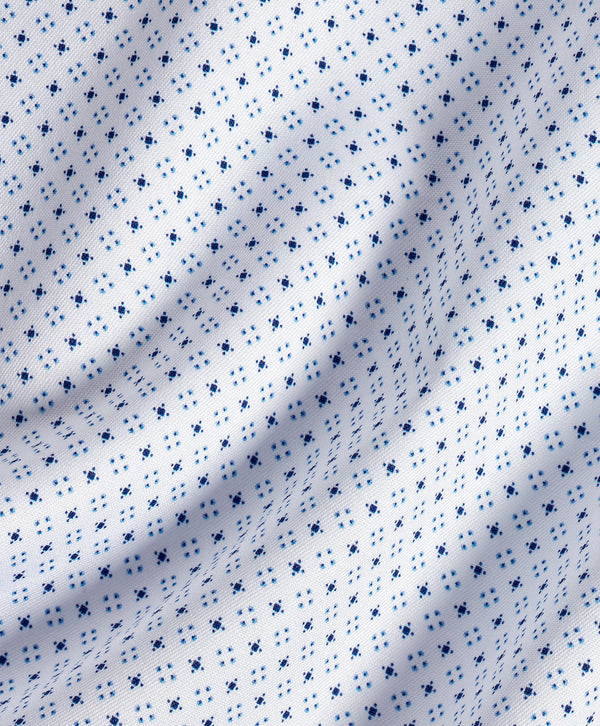 RBSP13206155 | White & Navy Micro Neat Print Dress Shirt