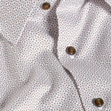 TBSP13600102 | White & Chocolate Geometric Print Dress Shirt