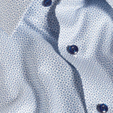 TBSP13600155 | White & Navy Geometric Print Dress Shirt