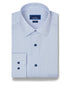 TBSP13600155 | White & Navy Geometric Print Dress Shirt