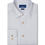 TBSP13601124 | White & Dune Geometric Print Dress Shirt