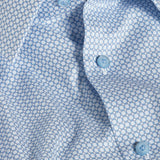 RBSP13601135 | White & Blue Geometric Print Dress Shirt