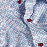 TBSP13601165 | White & Merlot Geometric Print Dress Shirt