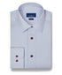 TBSP13601165 | White & Merlot Geometric Print Dress Shirt