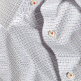 TBSP13800185 | White & Pumpkin Dobby Check Dress Shirt