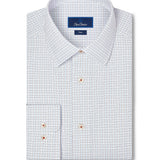 TBSP13800185 | White & Pumpkin Dobby Check Dress Shirt