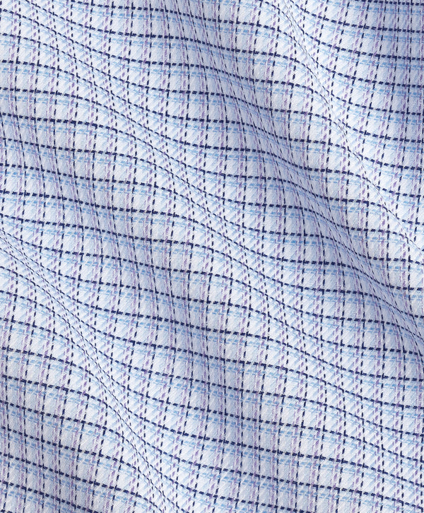 TBSP13802485 | Blue & Purple Twill Check Stretch Dress Shirt