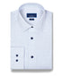 TBSP13804135 | White & Blue Twill Check Stretch Dress Shirt