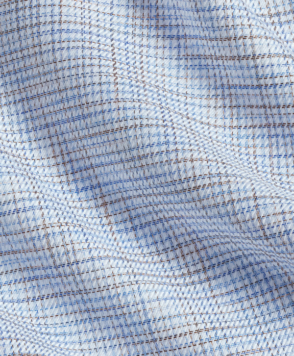 TBSP13805427 | Blue & Chocolate Multi Check Dress Shirt