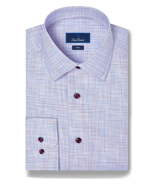 TBSP13805457 | Blue & Merlot Multi Check Dress Shirt