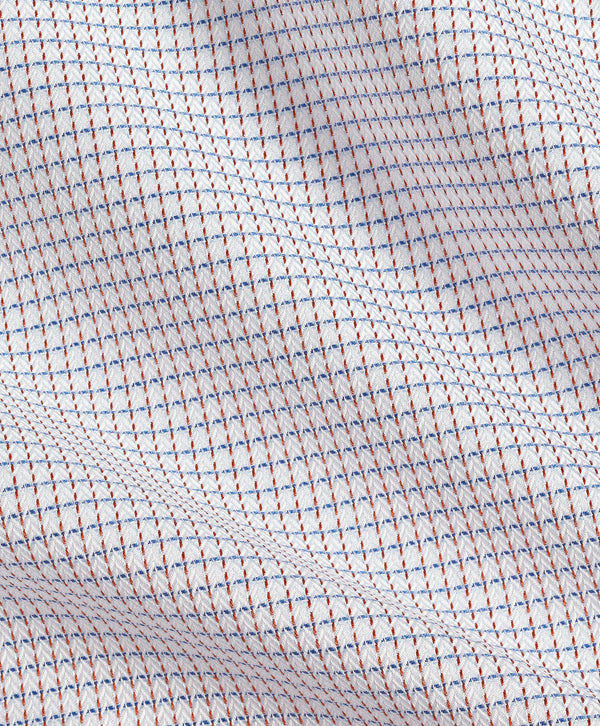 RBSP13806182 | White & Orange Micro Check Dress Shirt